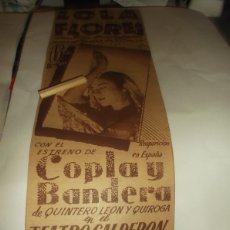 Otros Artículos de Coleccionismo en Papel: RECORTE AÑO 1954.(MADRID)TEATRO CALDERON, LA CANTANTE LOLA FLORES,ESTRENA COPLA Y BANDERA