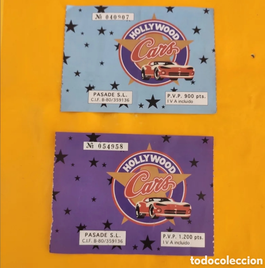 Otros art&iacute;culos de coleccionismo en papel: 2 Entradas Hollywood Cars.