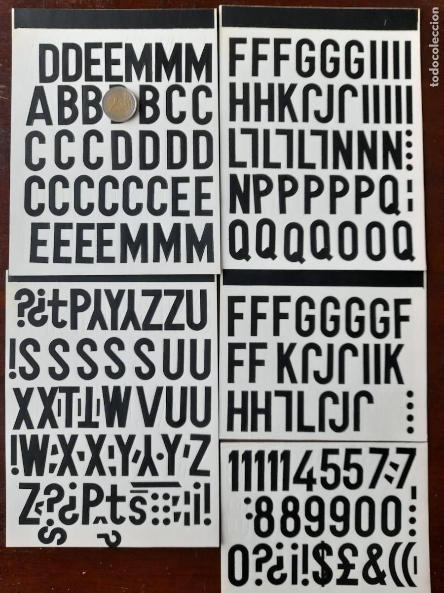 Otros Art&iacute;culos de Coleccionismo en Papel: Lote de 150 letras y numeros de pl&aacute;stico autoadhesivos de 3 cm alt.