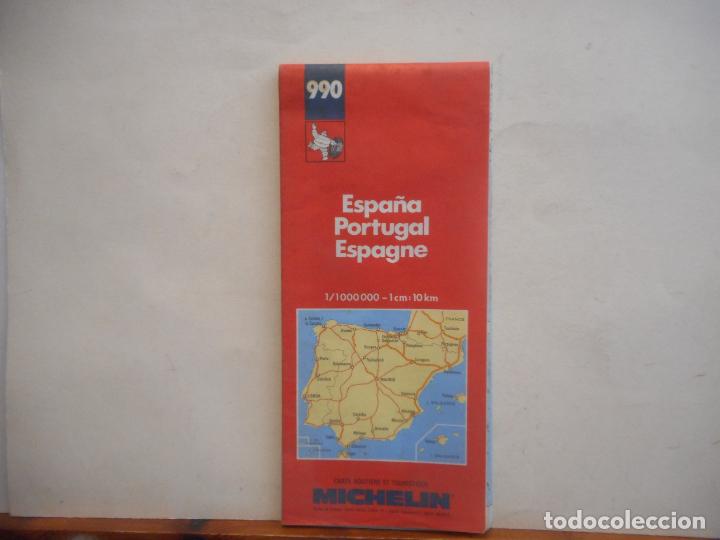 Otros Art&iacute;culos de Coleccionismo en Papel: ESPA&Ntilde;A-PORTUGAL. 1/1000 000- ICM:10KM. CARTE ROUTI&Egrave;RE ET TOURISTIQUE. MICHELIN