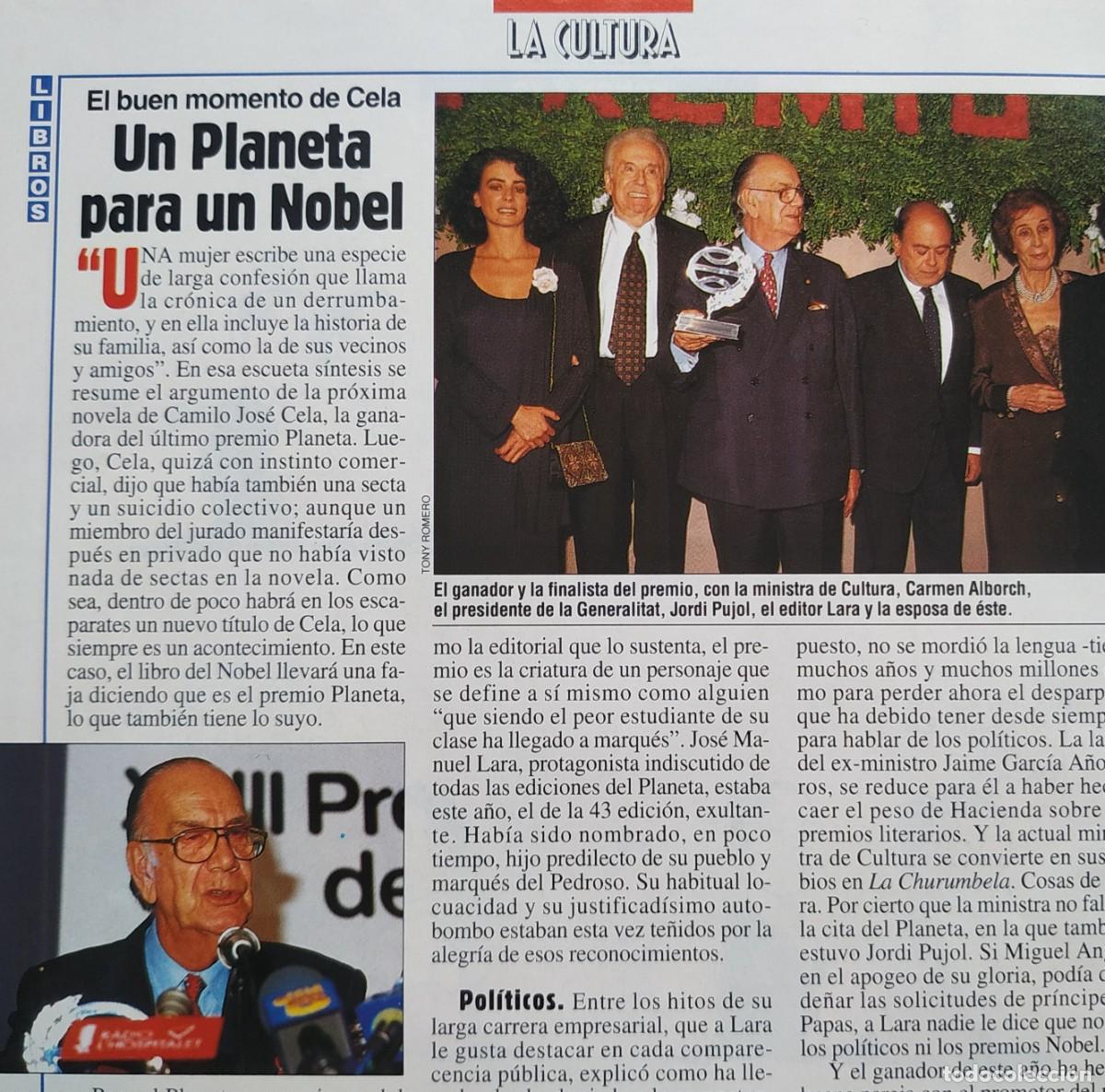Otros art&iacute;culos de coleccionismo en papel: ANTIGUO REPORTAJE CAMILO JOSE CELA PREMIO PLANETA