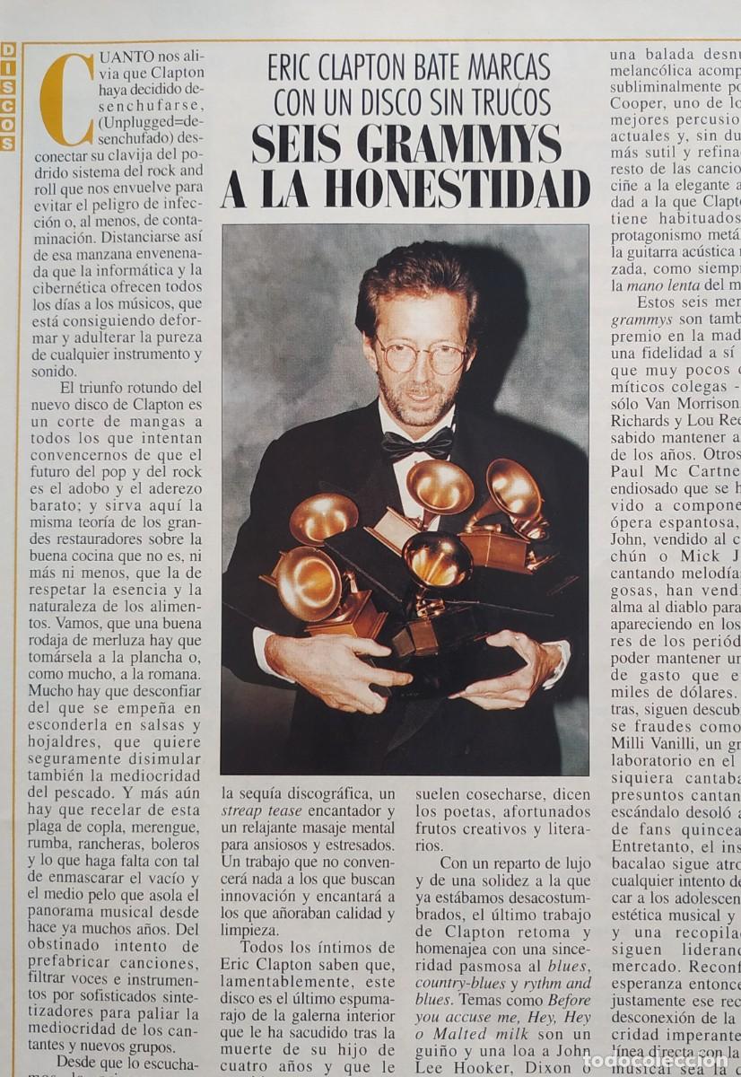 Otros Art&iacute;culos de Coleccionismo en Papel: ANTIGUO REPORTAJE ERIC CLAPTON SEIS GRAMMYS