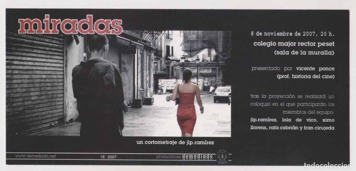 Otros art&iacute;culos de coleccionismo en papel: MIRADAS - CORTOMETRAJE DE JLP.RAM&Iacute;REZ - TARJETA - A&Ntilde;O 2007 - PERFECTO ESTADO