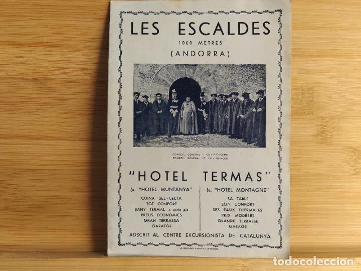 Paper Collecting Others: ANDORRA-LES ESCALDES-HOTEL TERMAS-PUBLICIDAD ANTIGUA-VER FOTOS-(K-11.278)