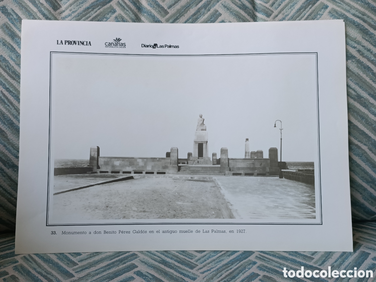 Otros art&iacute;culos de coleccionismo en papel: L&aacute;mina Fotos Antiguas Gran Canaria -Monumento Benito P&eacute;rez Gald&oacute;s-
