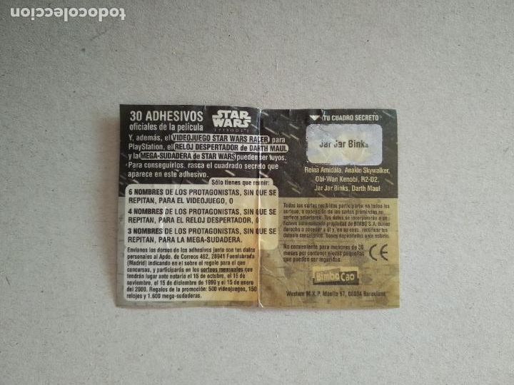 Otros art&iacute;culos de coleccionismo en papel: TRASERA DE UNA ANTIGUA PEGATINA ADHESIVO STAR WARS DE BIMBOCAO