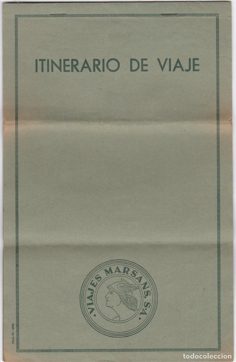 Collectionnisme Papier divers: Carnet de Ruta Viaje de Boda - 10.09.1956 al 02.10.1956 -Viajes Marsans -Detallando todos los extras