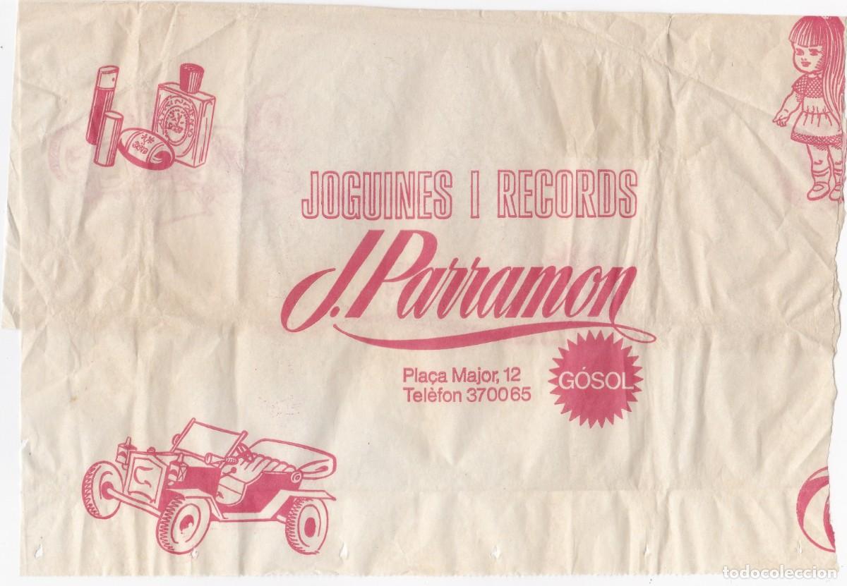 Otros Art&iacute;culos de Coleccionismo en Papel: G&oacute;sol -Pla&ccedil;a Major -J. Parramon - Joguines i Records - Antiguo trozo de papel de envolver -295x270mm