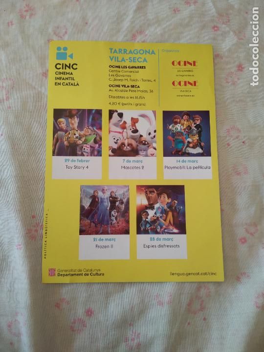 Otros art&iacute;culos de coleccionismo en papel: FOLLETO DE PUBLICIDAD CINC CINEMA INFANTIL EN CATAL&Agrave; GENERALITAT DE CATALUNYA FROZEN TOY STORY