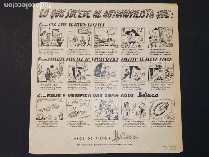 Paper Collecting Others: LO QUE SUCEDE AL AUTOMOVILISTA-PUBLICIDAD AROS DE PISTON BOLACO-AUCA ANTIGUA-VER FOTOS-(K-11.316)