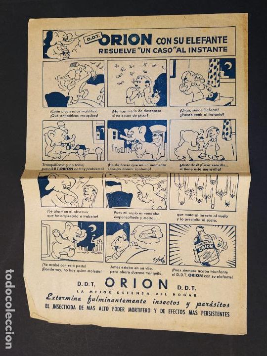Paper Collecting Others: DDT ORION CON SU ELEFANTE RESUELVE UN CASO AL INSTANTE-AUCA PUBLICIDAD ANTIGUA-VER FOTOS-(K-11.320)