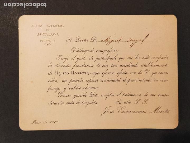 Otros Art&iacute;culos de Coleccionismo en Papel: AGUAS AZOADAS DE BARCELONA-JUNIO DE 1910-PUBLICIDAD ANTIGUA-VER FOTOS-(K-11.345)