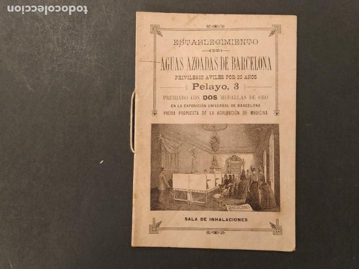 Altri oggetti di carta: AGUAS AZOADAS DE BARCELONA-PRIVILEGIO AVILES-PUBLICIDAD ANTIGUA-VER FOTOS-(K-11.355)