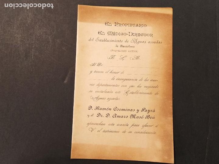 Altri oggetti di carta: AGUAS AZOADAS DE BARCELONA-PRIVILEGIO AVILES-PUBLICIDAD ANTIGUA-VER FOTOS-(K-11.356)