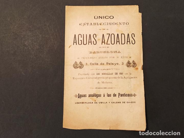 Otros Art&iacute;culos de Coleccionismo en Papel: AGUAS AZOADAS DE BARCELONA-PRIVILEGIO AVILES-PUBLICIDAD ANTIGUA-VER FOTOS-(K-11.358)