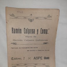 Otros Artículos de Coleccionismo en Papel: HIJOS DE RAMON CALPENA CAÑIZARES ASPE FABRICA DE ALPARGATAS CATALODO PUBLICITARIO * VER FOTOS *