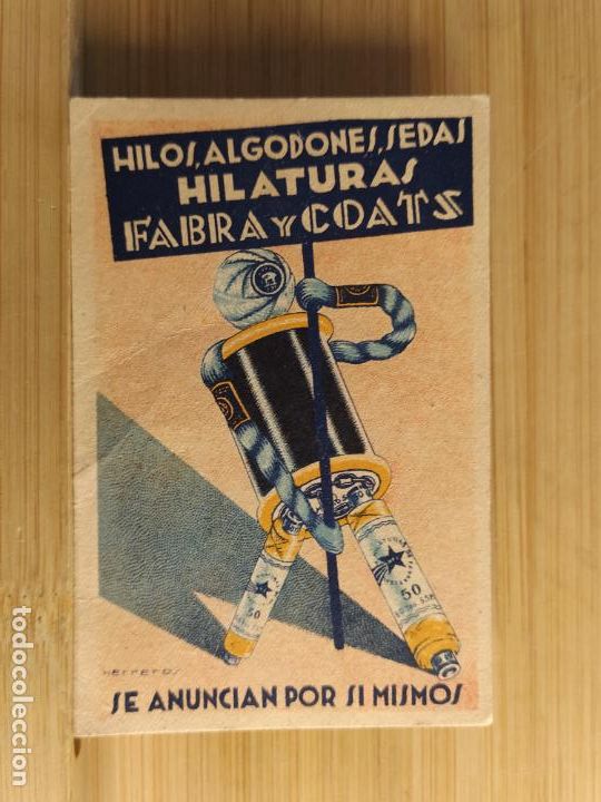 Otros Art&iacute;culos de Coleccionismo en Papel: HILATURAS FABRA Y COATS-TARJETA PUBLICIDAD ANTIGUA-VER FOTOS-(105.990)