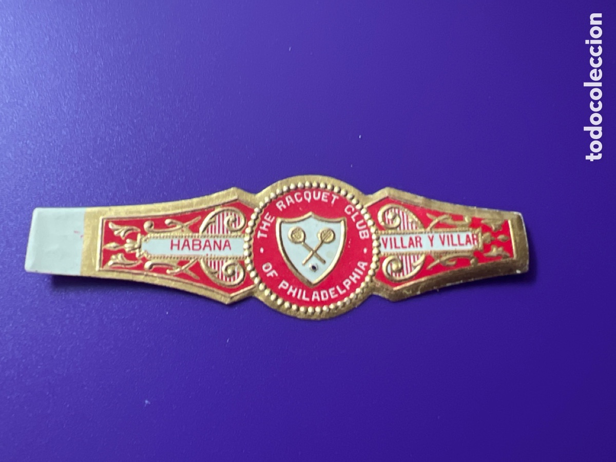 Paper Collecting Others: V2899. V2884. VITOLA CUBANA ANTIGUA - TEM&Aacute;TICA DEPORTES - THE RAQUET CLUB OF PHILADELPHIA