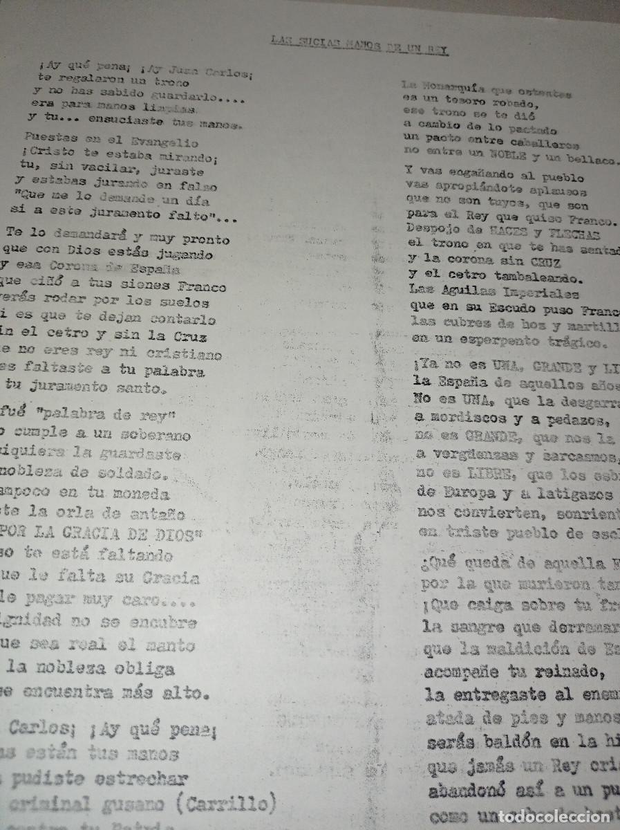 Otros Art&iacute;culos de Coleccionismo en Papel: FLYER PATRIOTA LAS SUCIAS MANOS, NOVIEMBRE 1977 PLAZA DE ORIENTE REF. UR MES