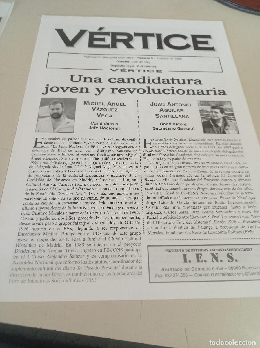 Otros art&iacute;culos de coleccionismo en papel: BOLETIN FALANGISTA INDEPENDIENTE VERTICE. N&ordm; 5 REF. UR EST