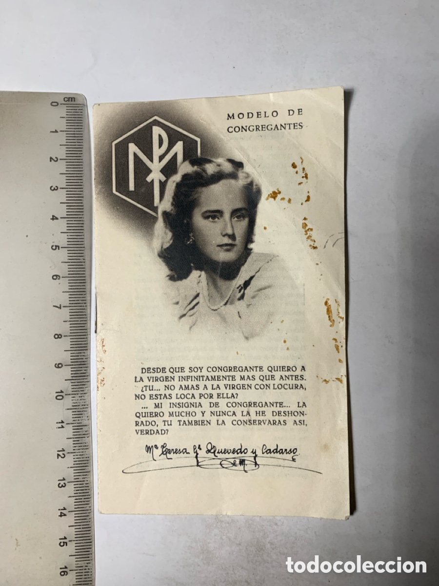 Otros Art&iacute;culos de Coleccionismo en Papel: MODELO DE CONGREGANTES. M&ordf;. TERESA G. QUEVEDO Y CADARSO. HAUSER Y MENET. MADRID.