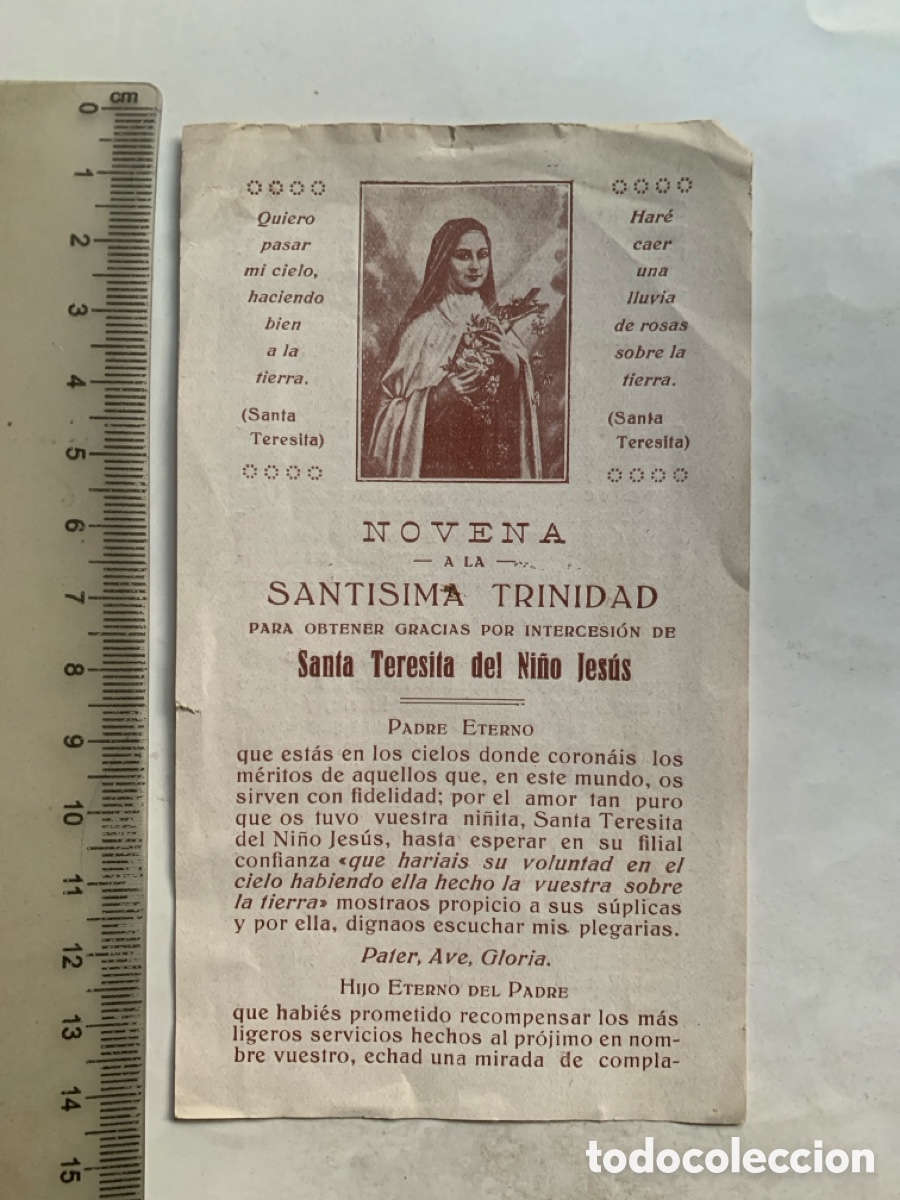 Otros art&iacute;culos de coleccionismo en papel: NOVENA A LA STMA. TRINIDAD POR INTERCESION DE STA. TERESITA DEL NI&Ntilde;O JES&Uacute;S. IMP. I. VILAPLANA. ALCOY