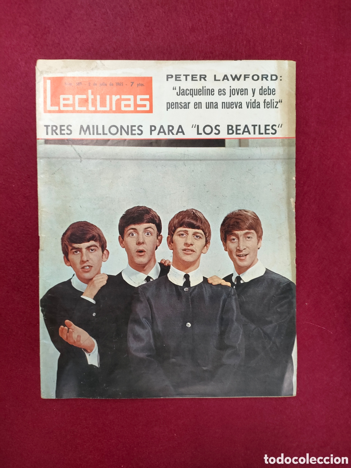 Otros art&iacute;culos de coleccionismo en papel: Revista Lecturas, 2 Julio 1965. Tres millones para los Beatles.