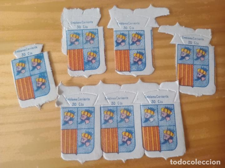 Otros art&iacute;culos de coleccionismo en papel: Caspe, Zaragoza, Arag&oacute;n, 7 emblemas de auxilio social