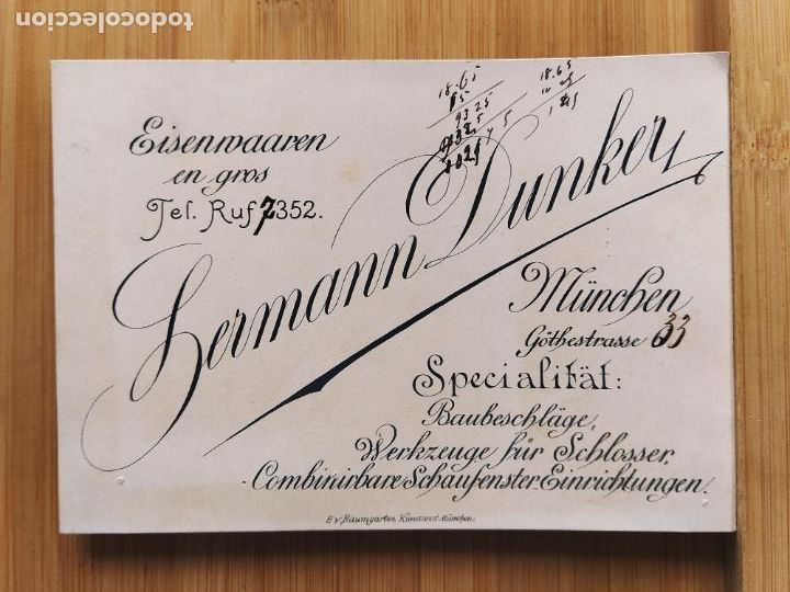 Otros Art&iacute;culos de Coleccionismo en Papel: M&Uuml;NCHEN-HERMANN DUNKER-PUBLICIDAD ANTIGUA-VER FOTOS-(K-11.509)