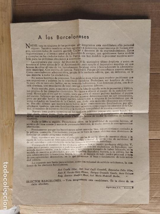 Otros Art&iacute;culos de Coleccionismo en Papel: BARCELONA-A LOS BARCELONSES-VER FOTOS-(K-11.567)