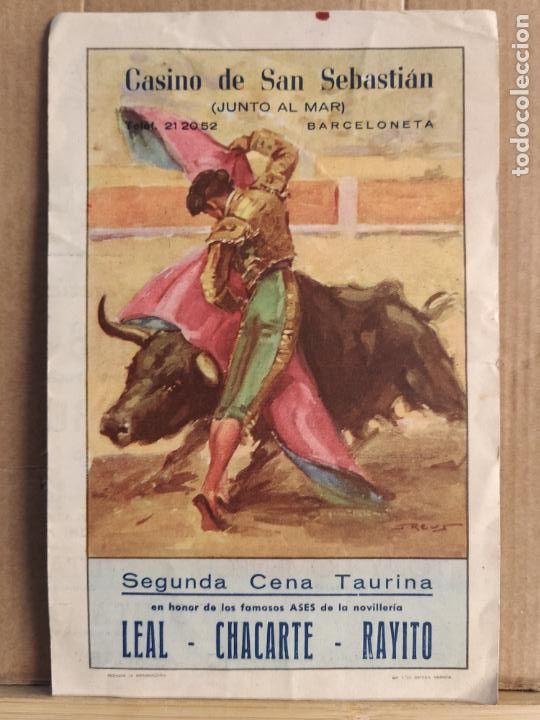 Otros Art&iacute;culos de Coleccionismo en Papel: BARCELONA-BARCELONETA-CASINO DE SAN SEBASTIAN-PROGRAMA DE TAUROMAQUIA-VER FOTOS-(K-11.581)