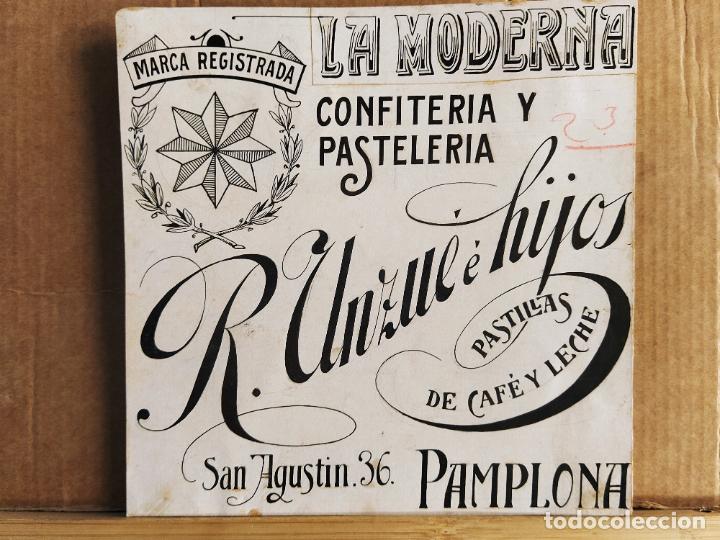 Otros Art&iacute;culos de Coleccionismo en Papel: PAMPLONA-LA MODERNA CONFITERIA PASTELERIA R.UNZUE E HIJOS-ORIGINAL PUBLICIDAD-VER FOTOS-(K-11.588)