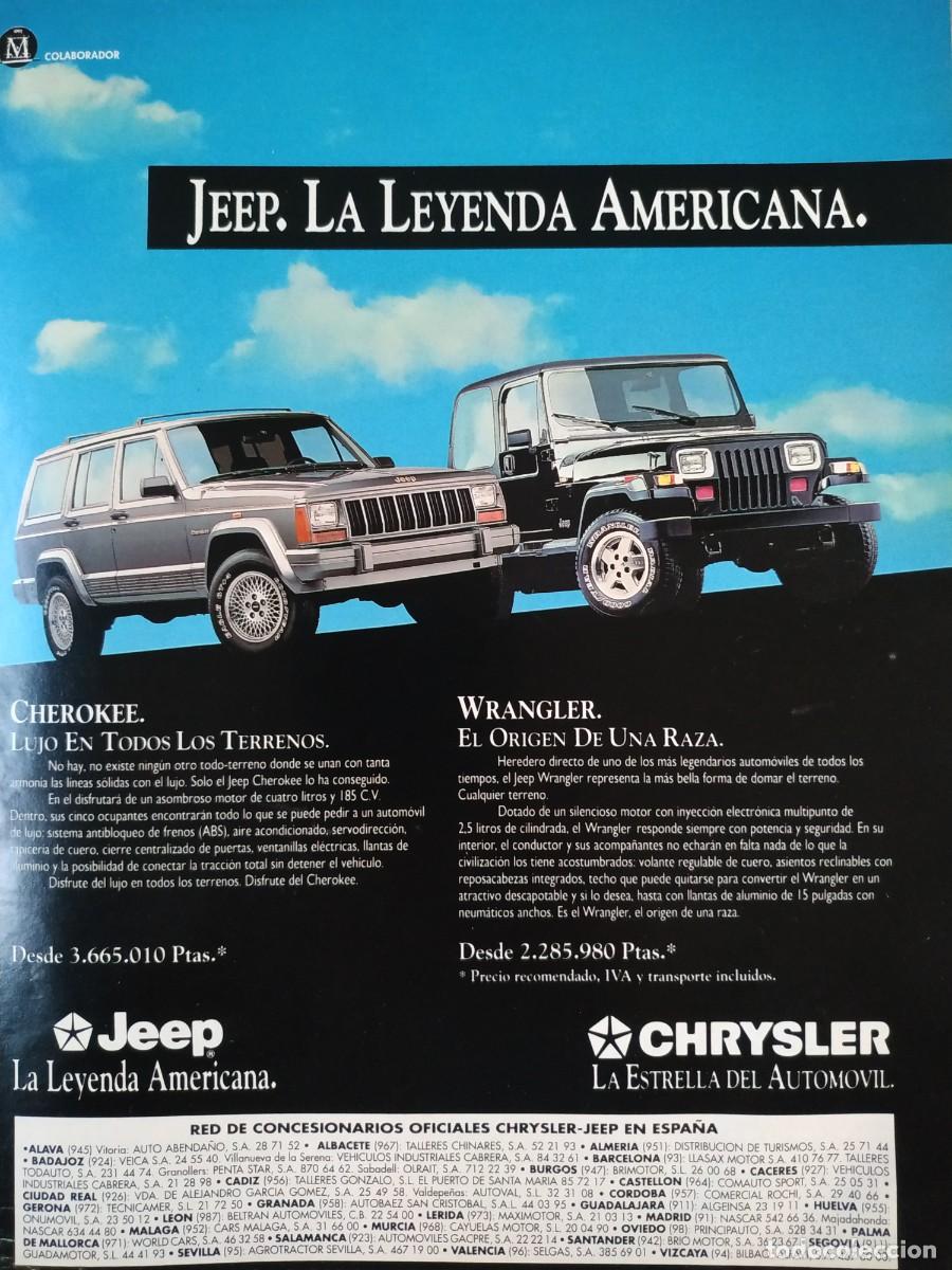 Otros art&iacute;culos de coleccionismo en papel: ANTIGUO ANUNCIO COCHE JEEP CHEROKEE Y WRANGLER