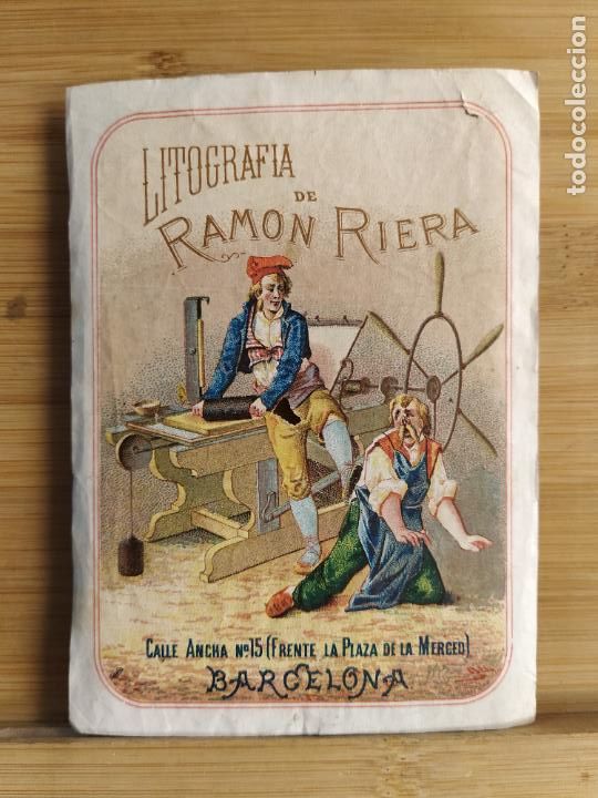 Otros Art&iacute;culos de Coleccionismo en Papel: BARCELONA-LITOGRAFIA DE RAMON RIERA-TARJETA PUBLICIDAD ANTIGUA-VER FOTOS-(106.588)