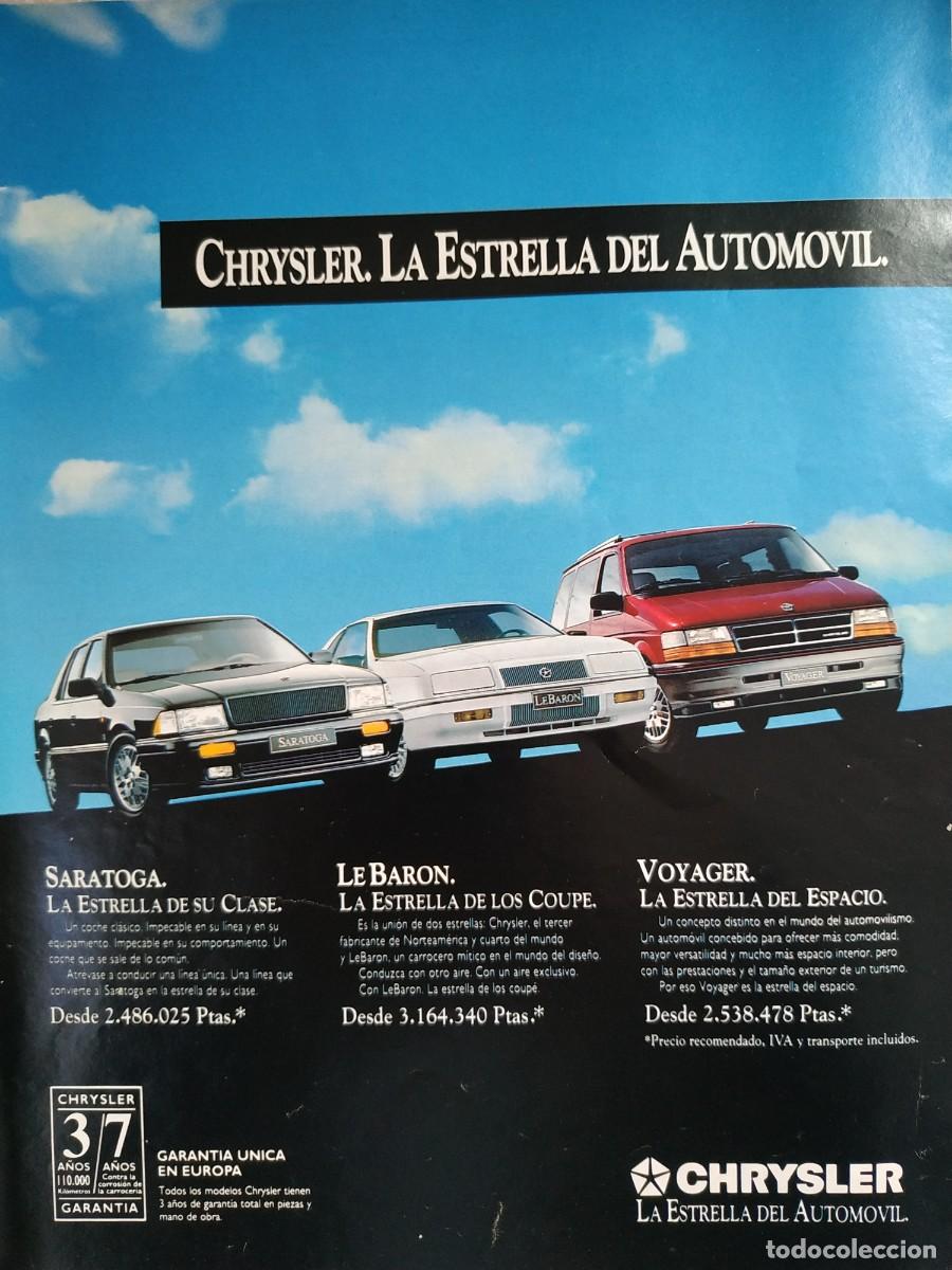 Otros Art&iacute;culos de Coleccionismo en Papel: ANTIGUO ANUNCIO COCHES CHRYSLER SARATOGA LEBARON Y VOYAGER