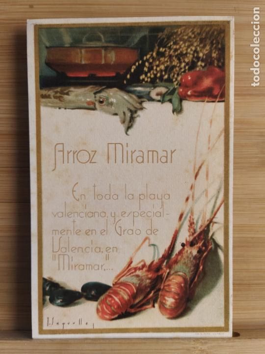 Otros Art&iacute;culos de Coleccionismo en Papel: MENU ANTIGUO ILUSTRADRO POR SEGRELLES-ARROZ MIRAMAR-VER FOTOS-(K-11.662)