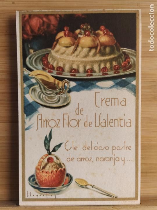 Sammelleidenschaft Andere Papierartikel: MENU ANTIGUO ILUSTRADRO POR SEGRELLES-CREMA DE ARROZ FLOR DE VALENCIA-VER FOTOS-(K-11.662)