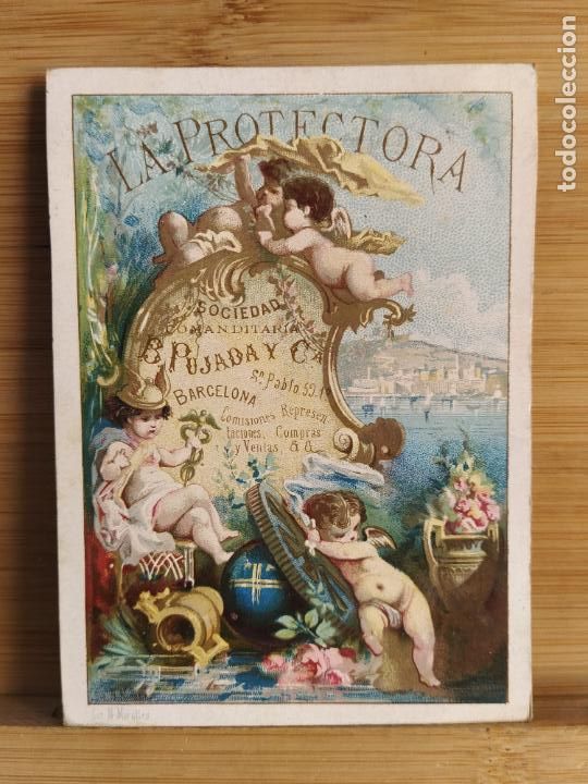 Otros Art&iacute;culos de Coleccionismo en Papel: LA PROTECTORA-SOCIEDAD COMANDITARIA B. PUJADA Y CIA-BARCELONA-PUBLICIDAD ANTIGUA-VER FOTOS-(106.619)