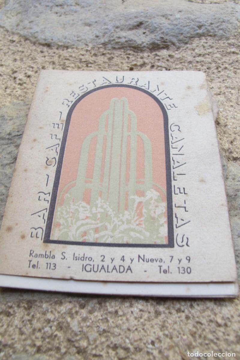 Otros Art&iacute;culos de Coleccionismo en Papel: BAR CAFE RESTAURANTE CANALETAS IGUALADA. MINI LIBRITO 1945 12 PGS 6 X 8