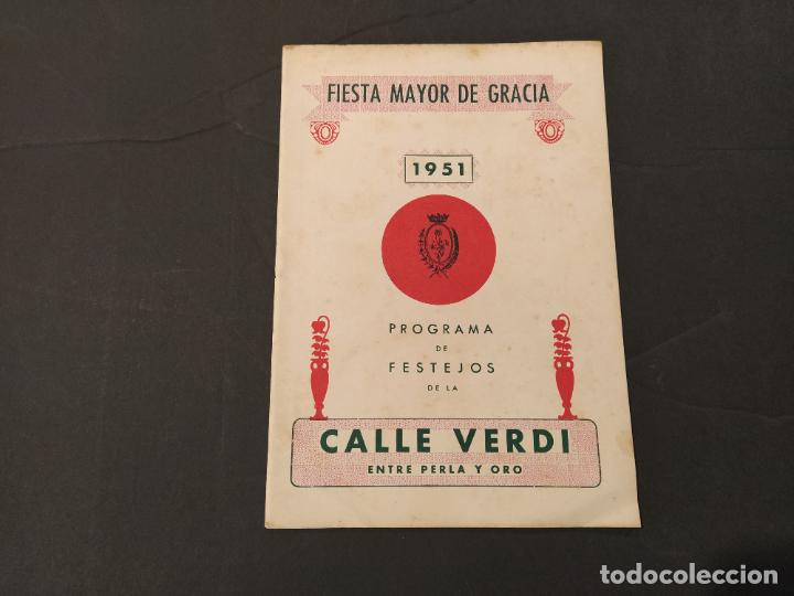 Otros art&iacute;culos de coleccionismo en papel: BARCELONA-FIESTA MAYOR DE GRACIA-A&Ntilde;O 1951-CALLE VERDI-PROGRAMA DE FESTEJOS-VER FOTOS-(K-11.663)