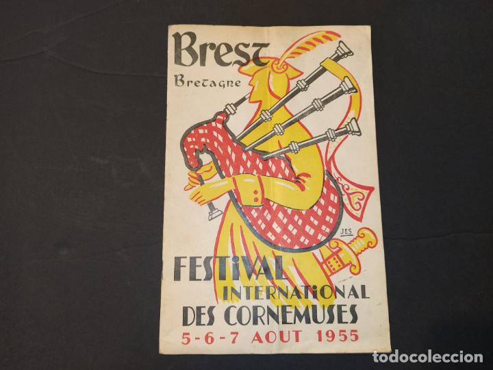 Sammelleidenschaft Andere Papierartikel: BREST-BRETAGNE-FESTIVAL INTERNATIONAL DES CORNEMUSES-PROGRAMA A&Ntilde;O 1955-VER FOTOS-(K-11.665)