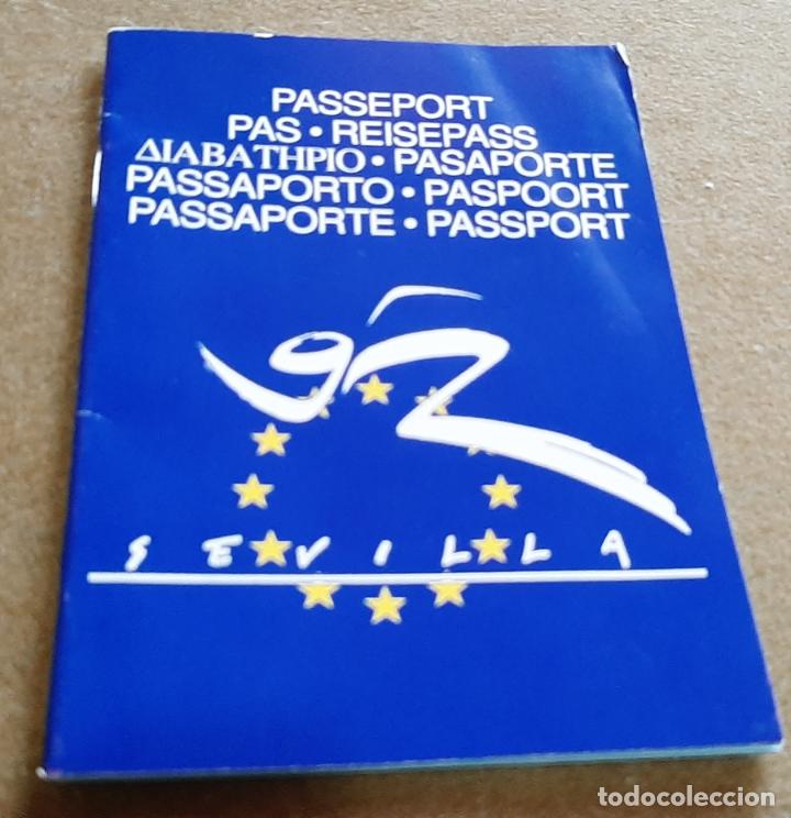 Otros Art&iacute;culos de Coleccionismo en Papel: PASAPORTE SEVILLA 92 1992. MASCOTA EUROPA SIRIUS COMUNIDAD EUROPEA. VAC&Iacute;O