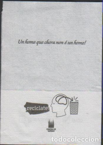 Otros art&iacute;culos de coleccionismo en papel: servilleta papel REC&Iacute;CLATE! CONCELLO DE SANTIAGO A CORU&Ntilde;A GALICIA