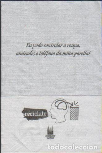 Otros art&iacute;culos de coleccionismo en papel: servilleta papel REC&Iacute;CLATE! CONCELLO DE SANTIAGO A CORU&Ntilde;A GALICIA