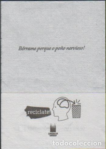 Otros art&iacute;culos de coleccionismo en papel: servilleta papel REC&Iacute;CLATE! CONCELLO DE SANTIAGO A CORU&Ntilde;A GALICIA