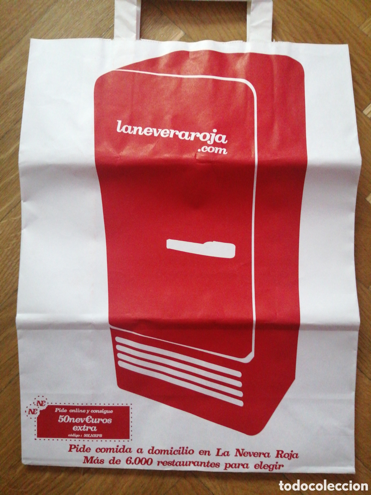 Otros Art&iacute;culos de Coleccionismo en Papel: La nevera roja. Bolsa de papel de la m&iacute;tica web de comida a domicilio
