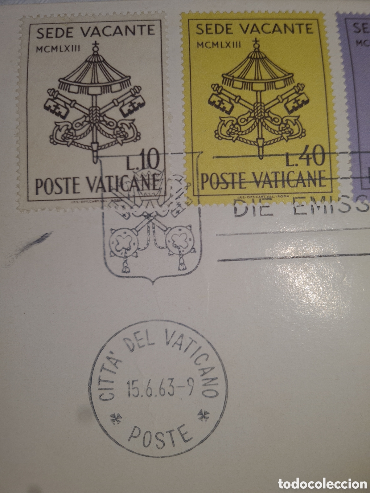Otros art&iacute;culos de coleccionismo en papel: Sobre del Vaticano con sellos - Foto 4