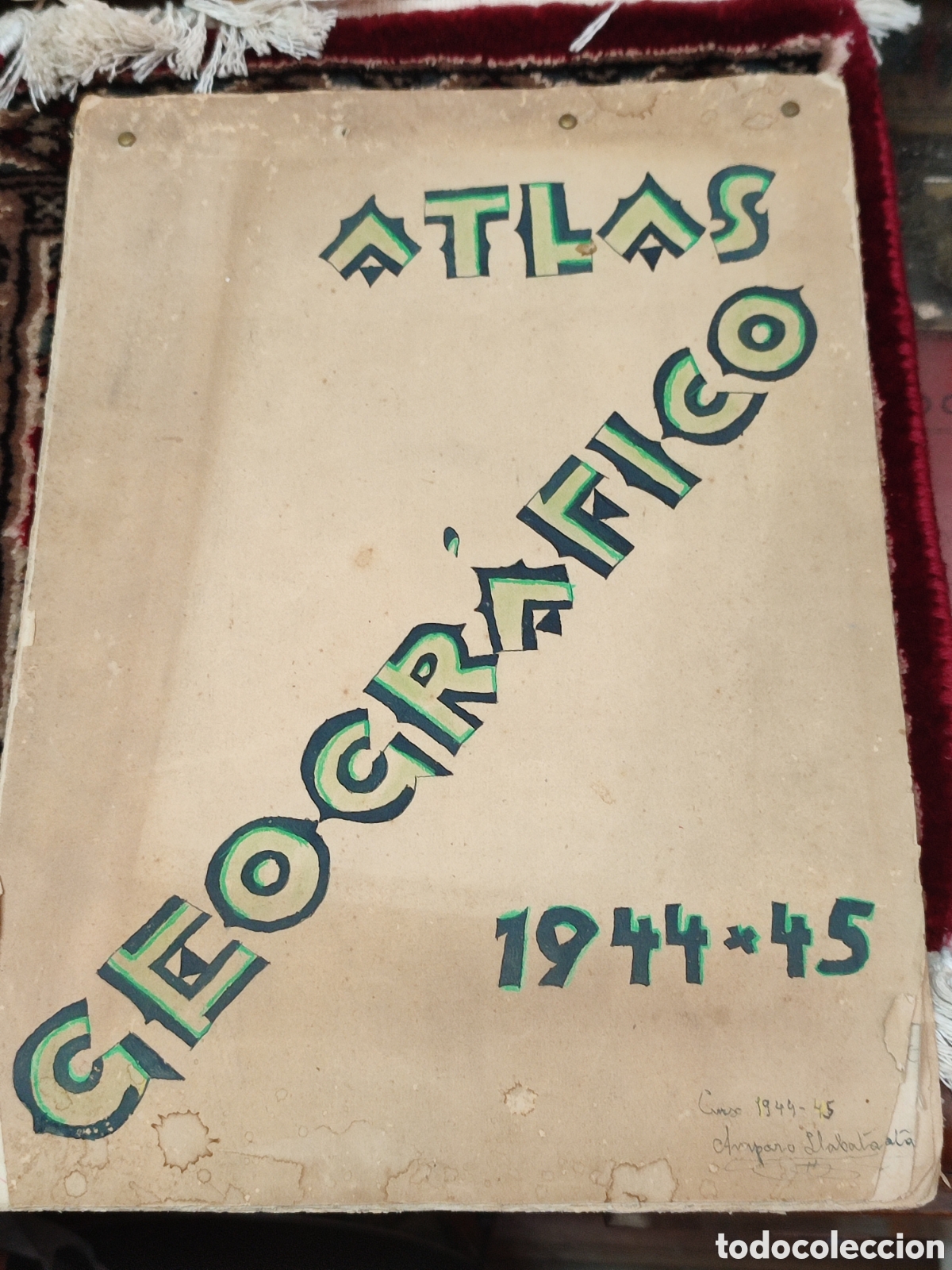 Otros Art&iacute;culos de Coleccionismo en Papel: Cuaderno manuscrito de dibujo Atlas Geogr&aacute;fica 8 hojas // 1944