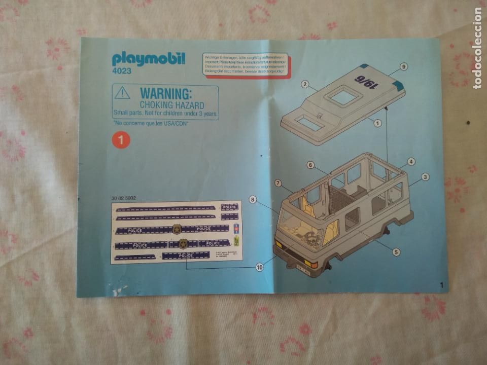 Otros Art&iacute;culos de Coleccionismo en Papel: FOLLETO DE EXPLICACI&Oacute;N COCHE DE POLICIA FIGURA JUGUETE MARCA PUBLICIDAD PLAYMOBIL