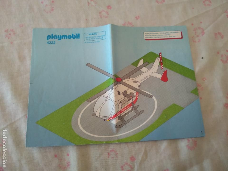 Otros art&iacute;culos de coleccionismo en papel: FOLLETO DE EXPLICACI&Oacute;N HELICOPTERO FIGURA JUGUETE MARCA PUBLICIDAD PLAYMOBIL